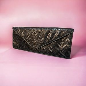 Lulu Townsend Black woven pattern clutch, perfect condition!
